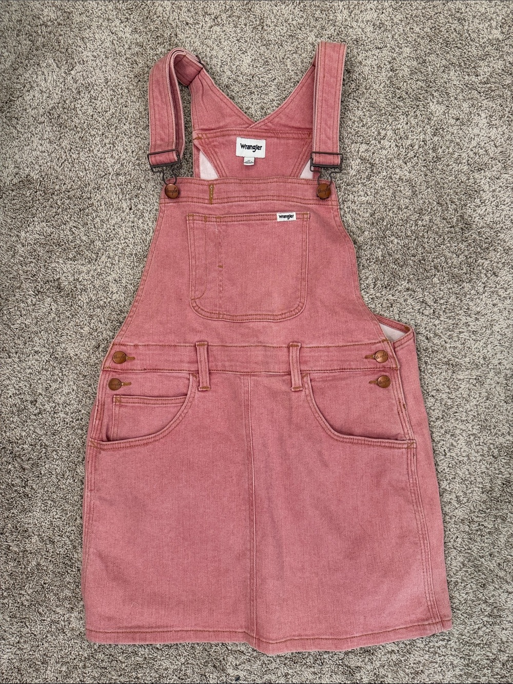 Wrangler Pink Denim Overall Dress